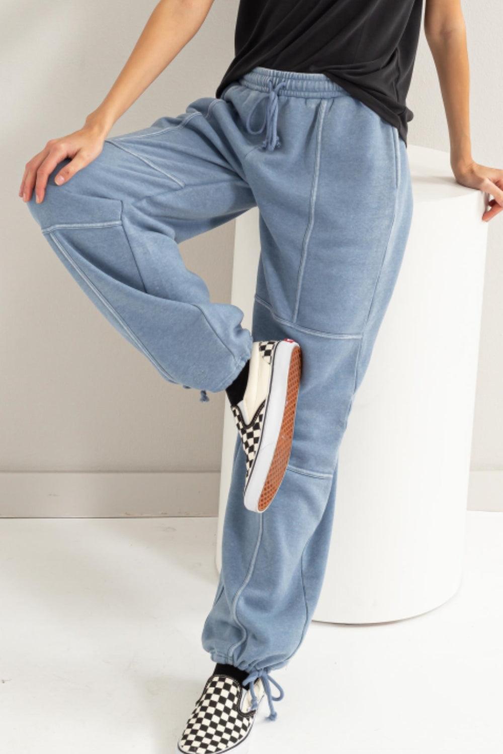HYFVE Stitched Design Drawstring Sweatpants - Abundia House
