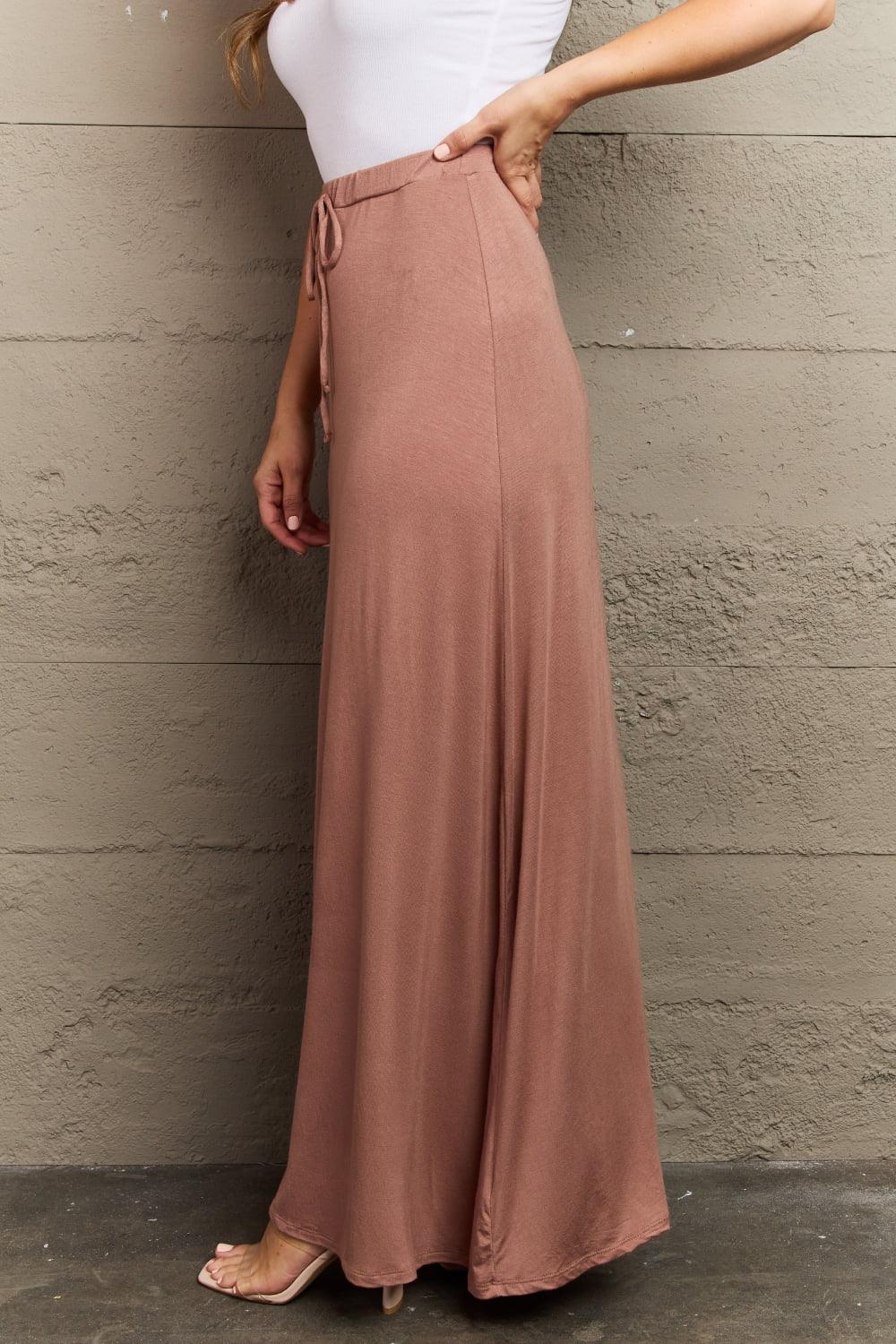 Culture Code For The Day Full Size Flare Maxi Skirt in Chocolate - Abundia House