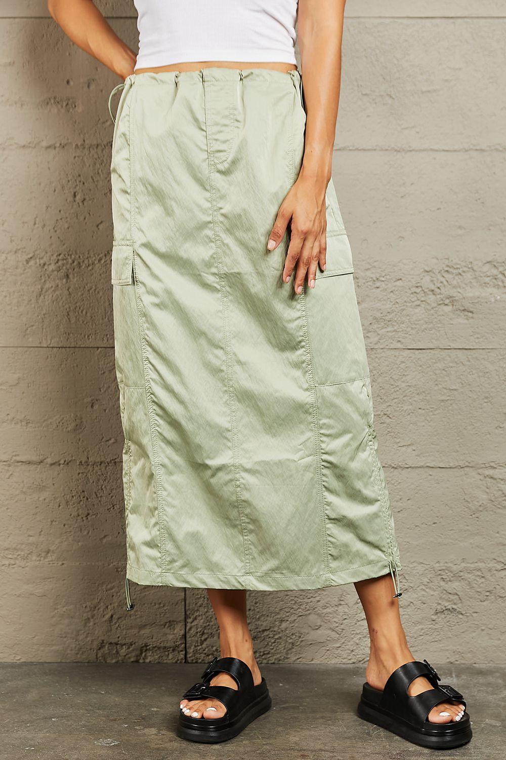 HYFVE Just In Time High Waisted Cargo Midi Skirt - Abundia House