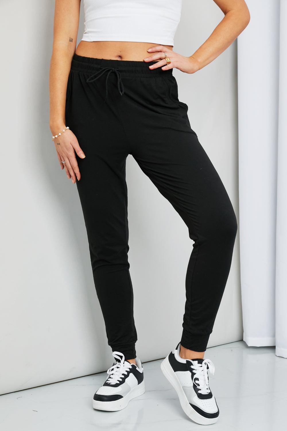 Leggings Depot Drawstring Waist Joggers - Abundia House