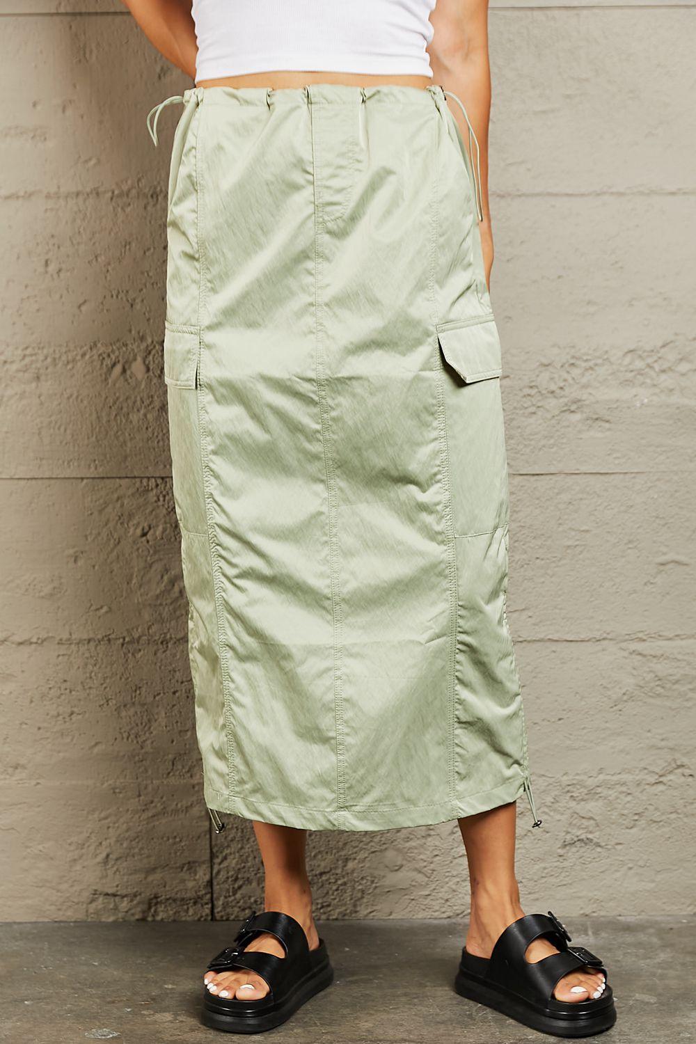 HYFVE Just In Time High Waisted Cargo Midi Skirt - Abundia House