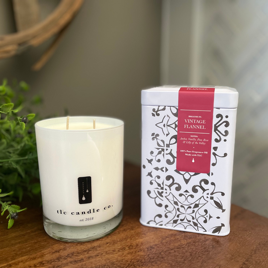 Vintage Flannel - Amber Vanilla and Pear Soy Candle - Abundia House