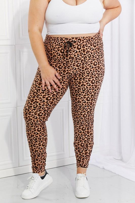 Leggings Depot Full Size Spotted Downtown Leopard Print Joggers - Abundia House