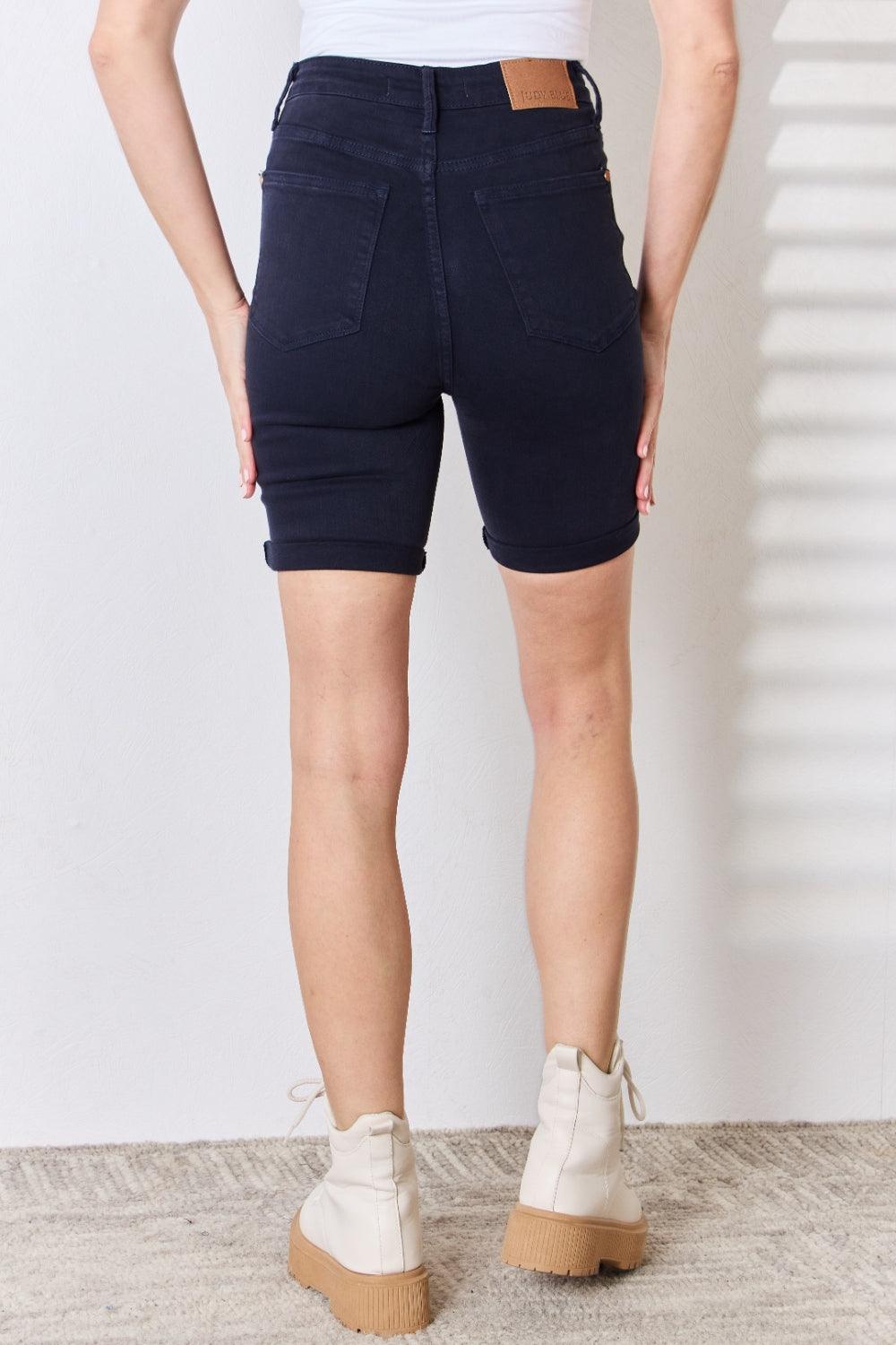 Judy Blue Full Size High Waist Tummy Control Bermuda Shorts - Abundia House