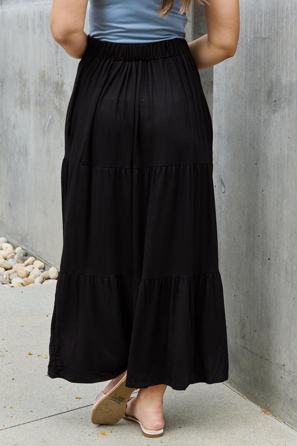 Heimish So Easy Full Size Solid Maxi Skirt - Abundia House