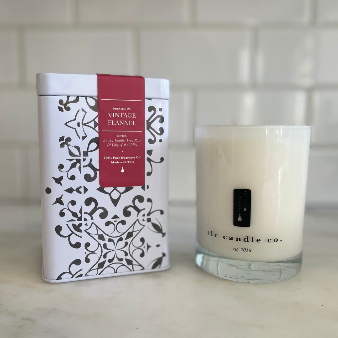 Vintage Flannel - Amber Vanilla and Pear Soy Candle - Abundia House