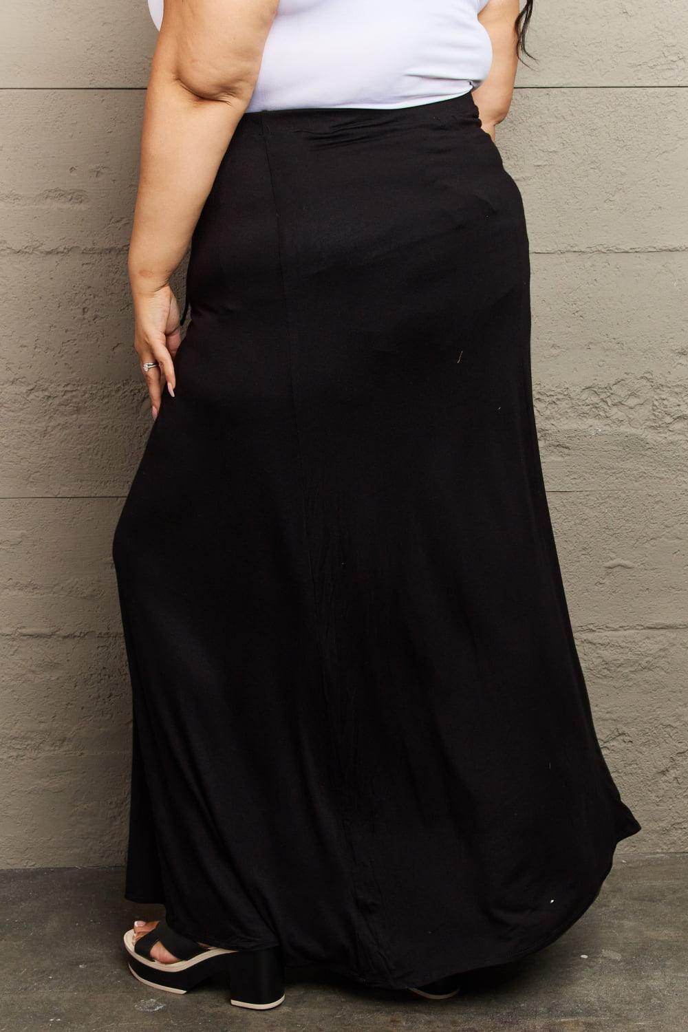 Culture Code For The Day Full Size Flare Maxi Skirt in Black - Abundia House