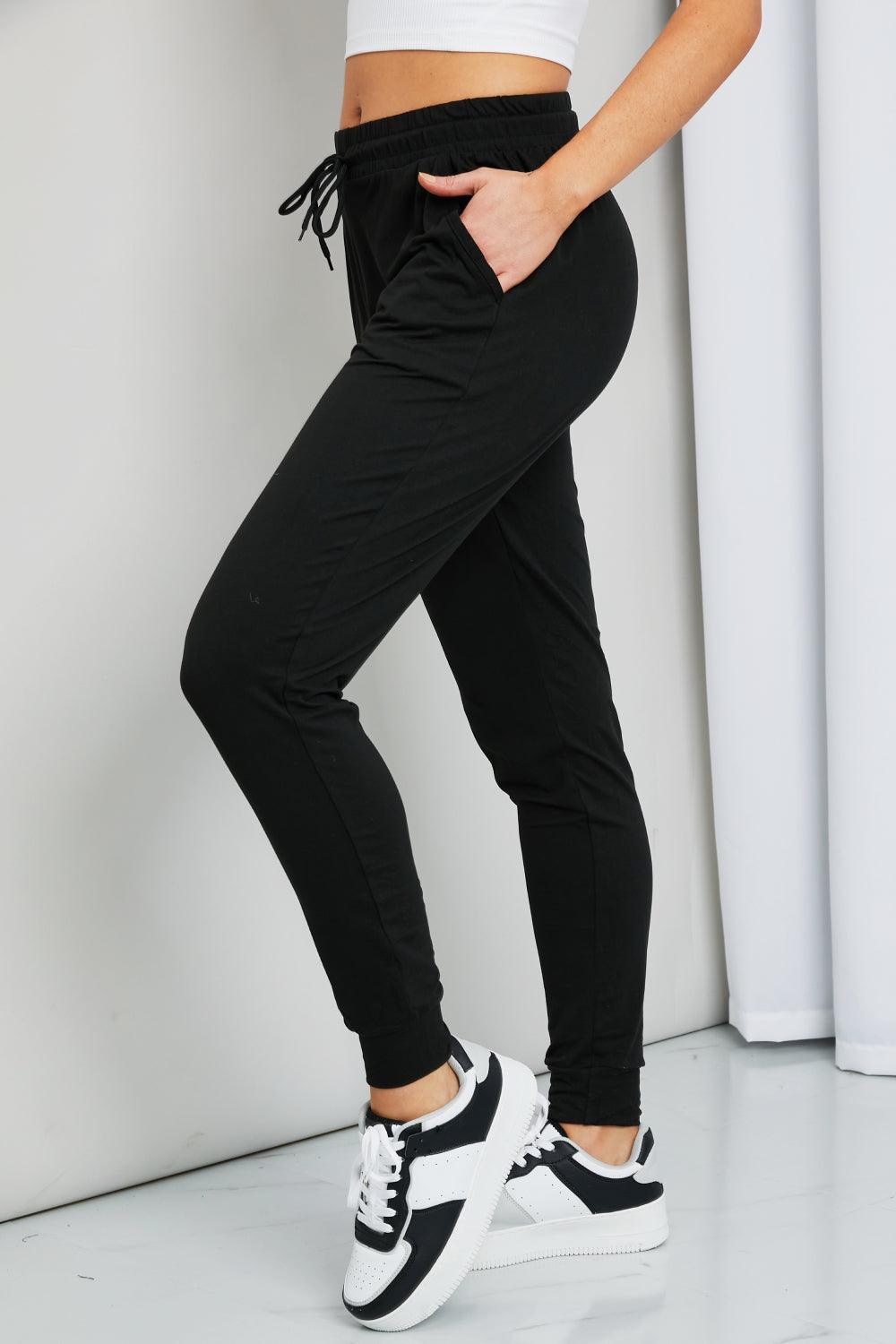 Leggings Depot Drawstring Waist Joggers - Abundia House