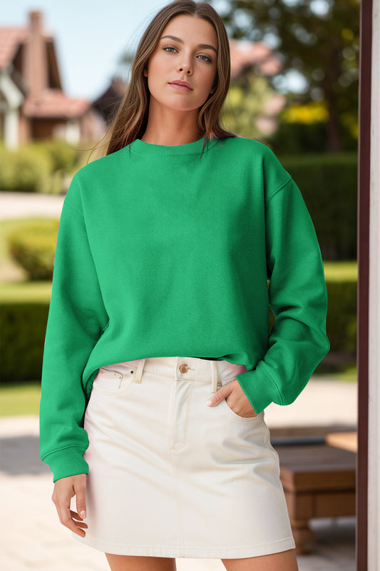 Round Neck Long Sleeve Sweatshirt - Abundia House