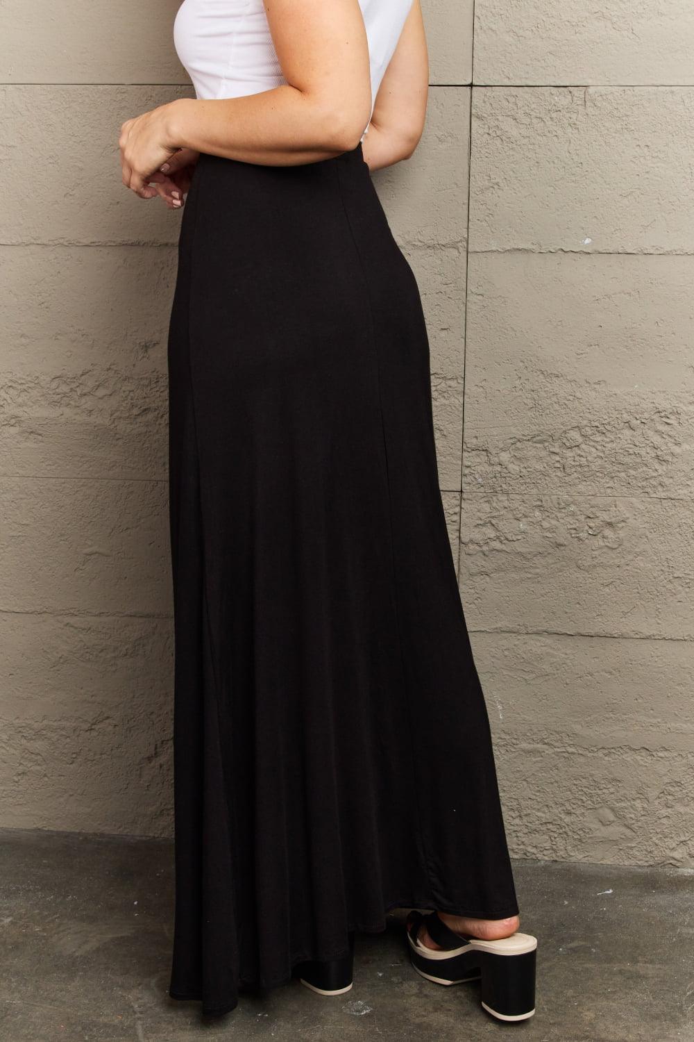 Culture Code For The Day Full Size Flare Maxi Skirt in Black - Abundia House