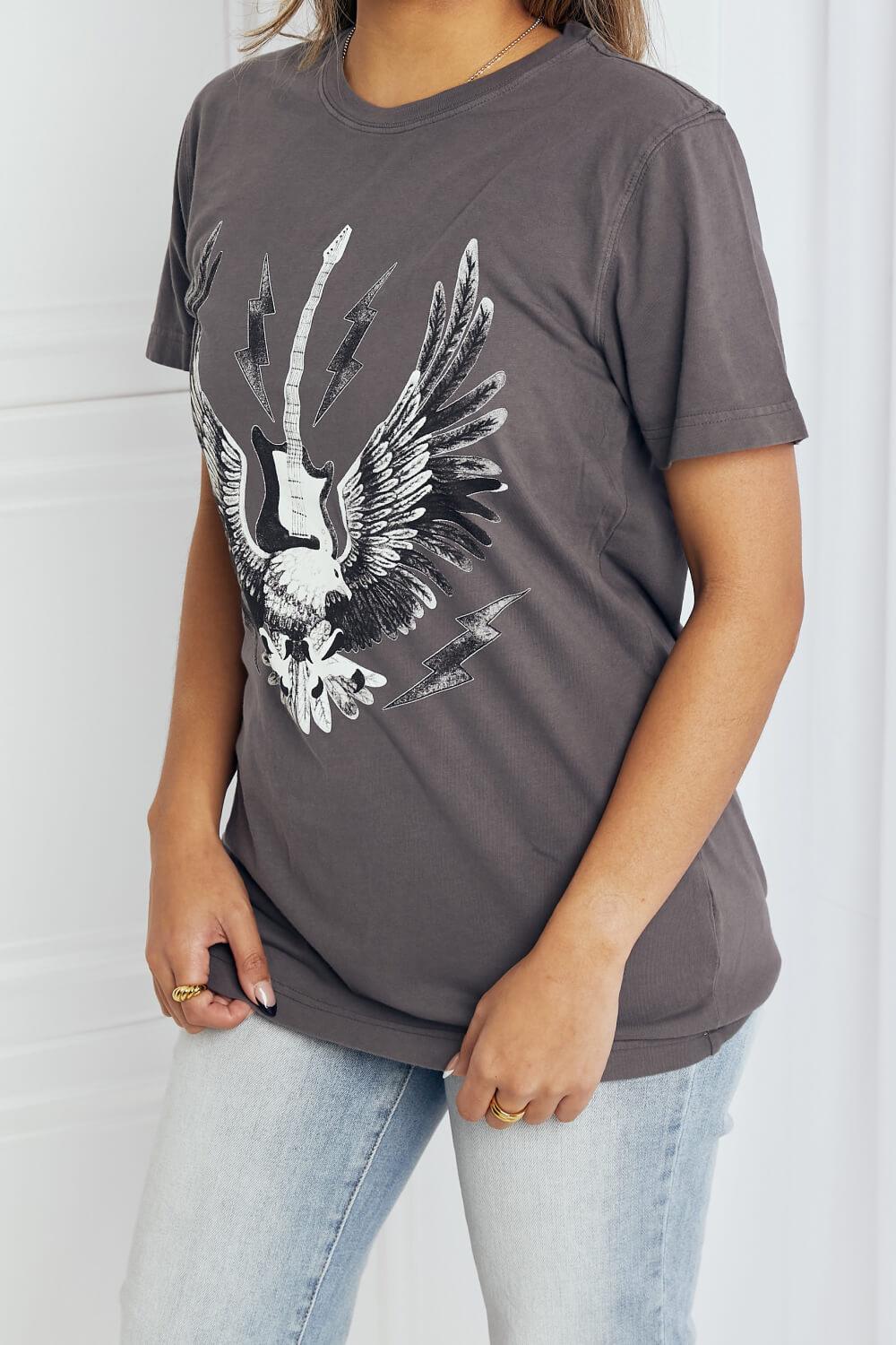 mineB Full Size Eagle Graphic Tee Shirt - Abundia House