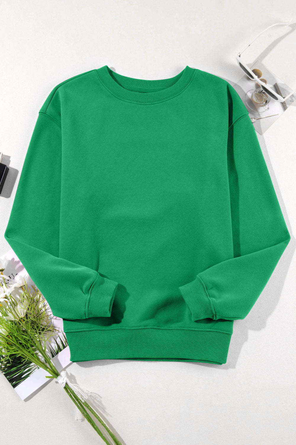 Round Neck Long Sleeve Sweatshirt - Abundia House