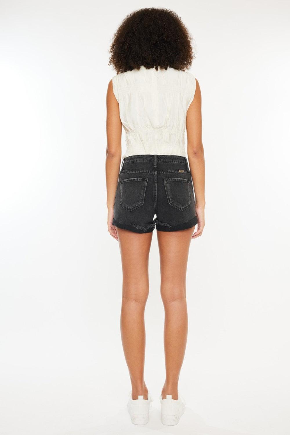 Kancan High Waist Distressed Denim Shorts - Abundia House