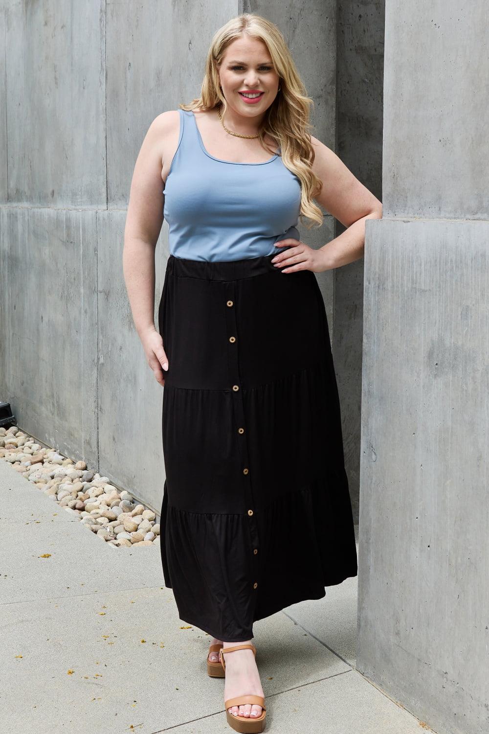 Heimish So Easy Full Size Solid Maxi Skirt - Abundia House