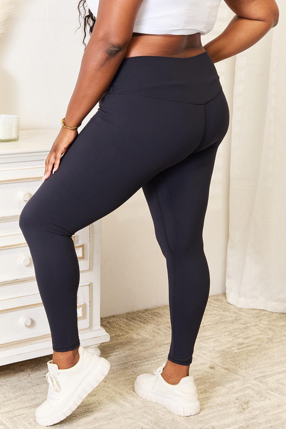 Double Take Wide Waistband Sports Leggings - Abundia House