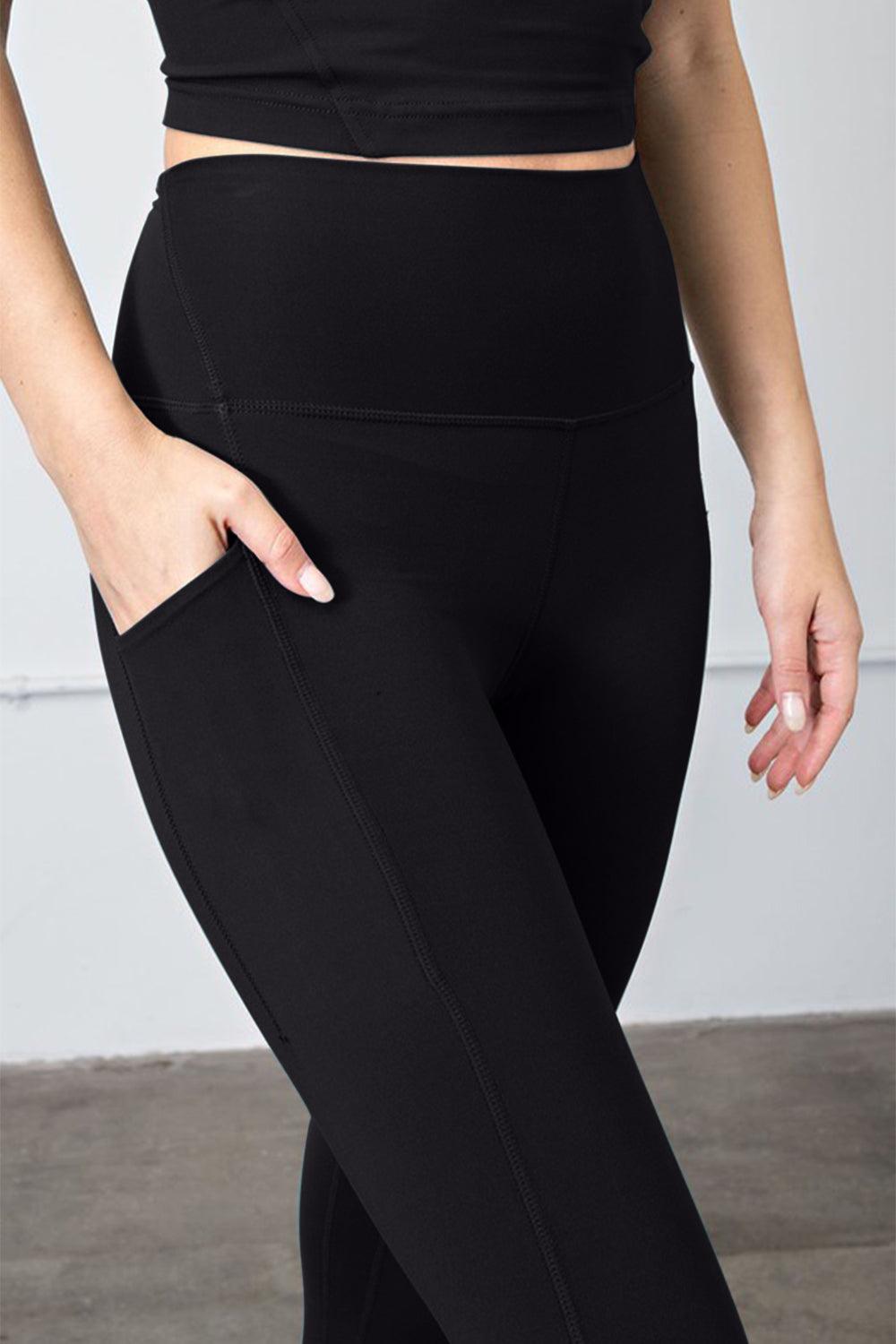 Faith Apparel High Waist Wide Waistband Leggings - Abundia House