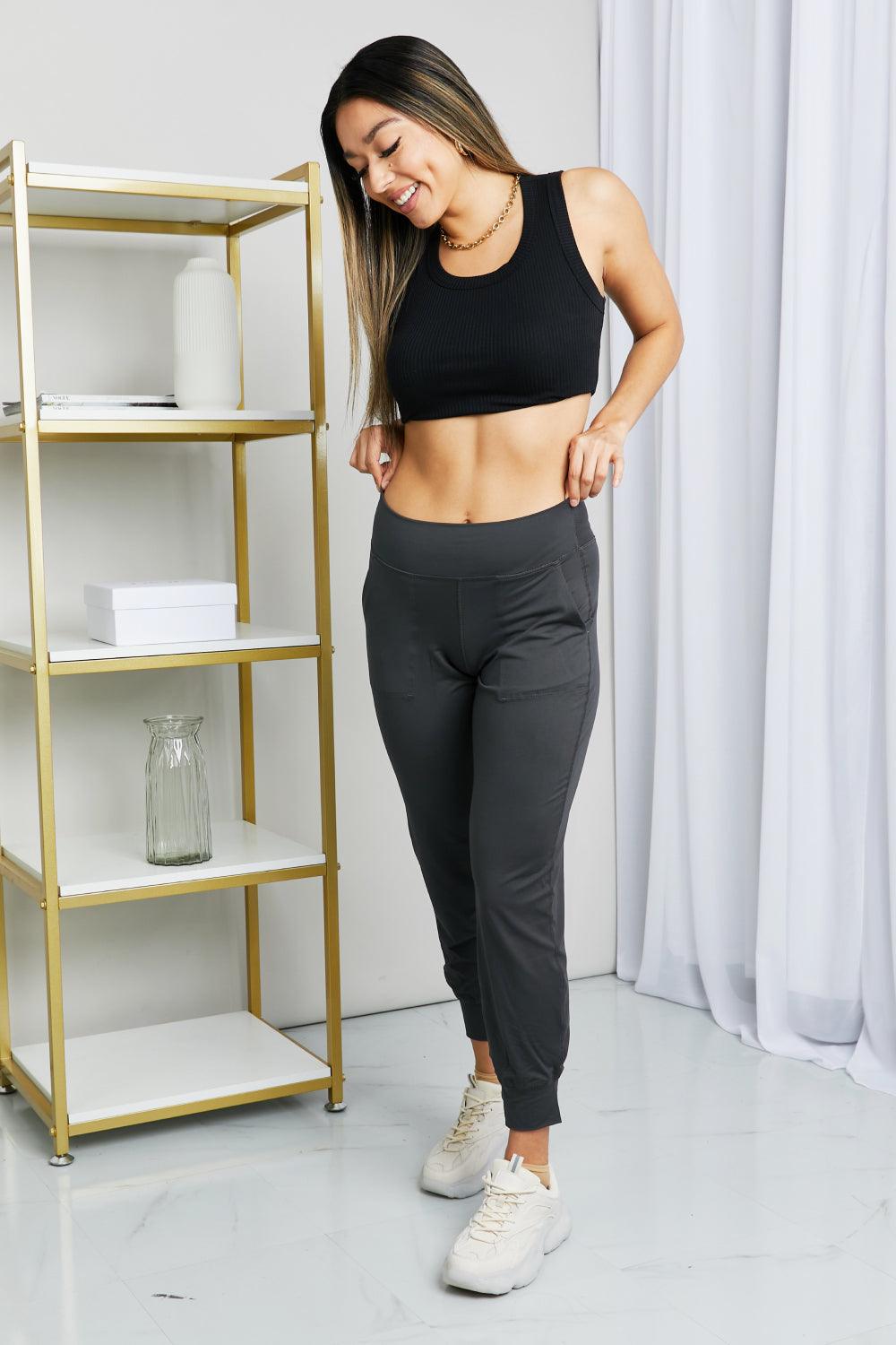 Leggings Depot Full Size Wide Waistband Cropped Joggers - Abundia House