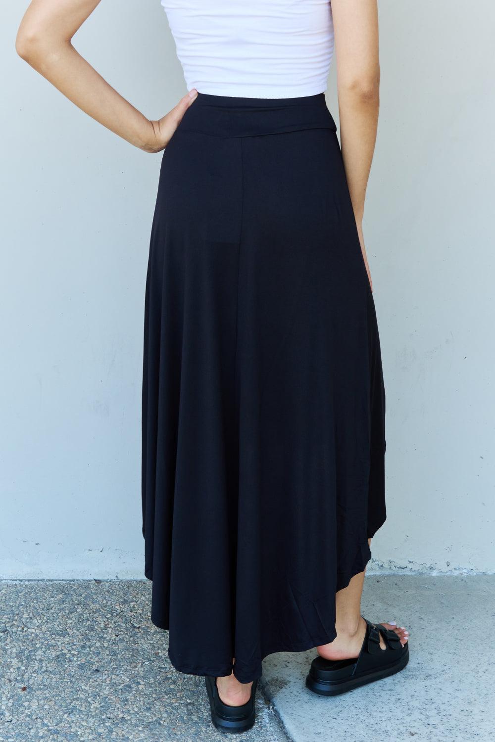 Ninexis First Choice High Waisted Flare Maxi Skirt in Black - Abundia House