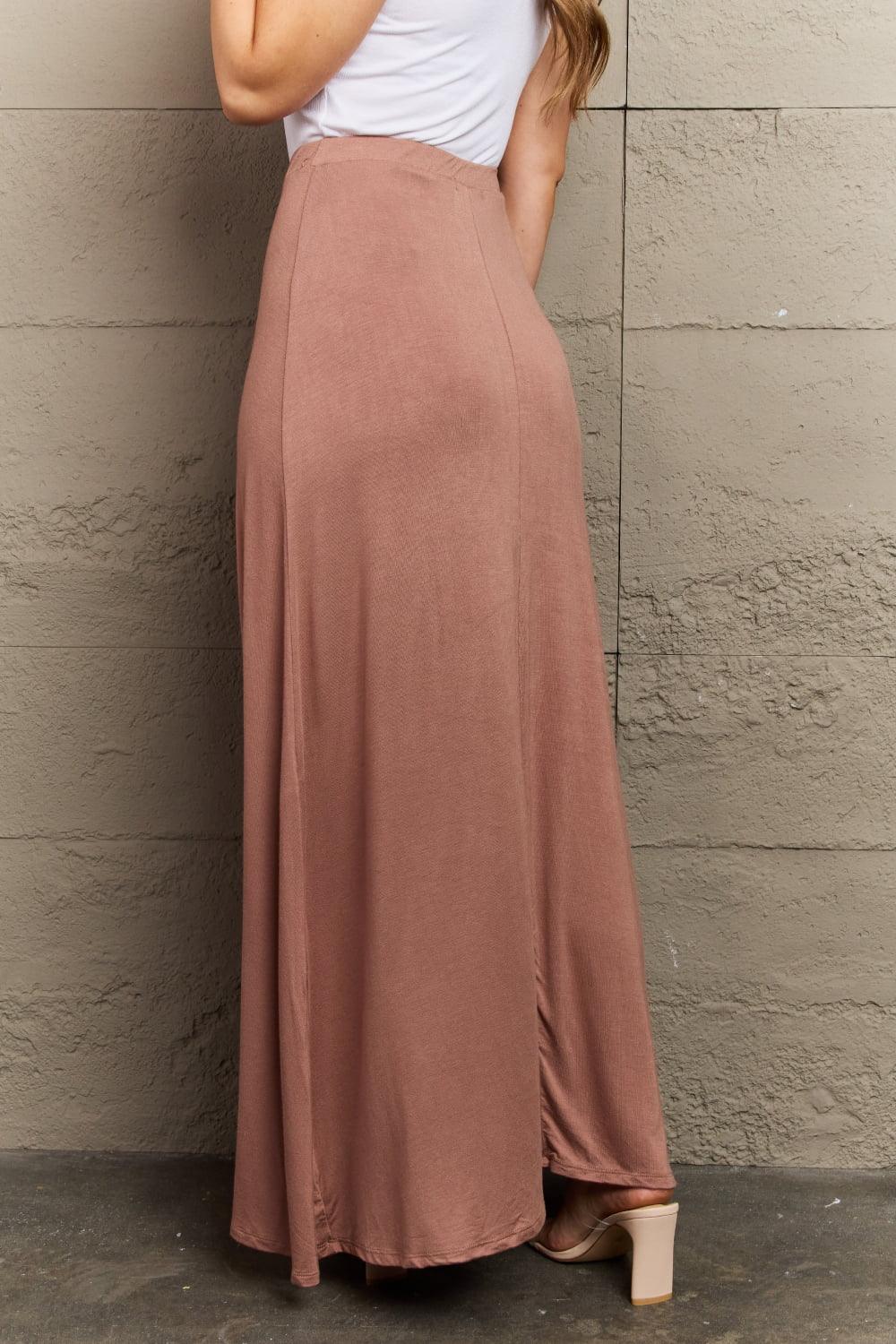 Culture Code For The Day Full Size Flare Maxi Skirt in Chocolate - Abundia House