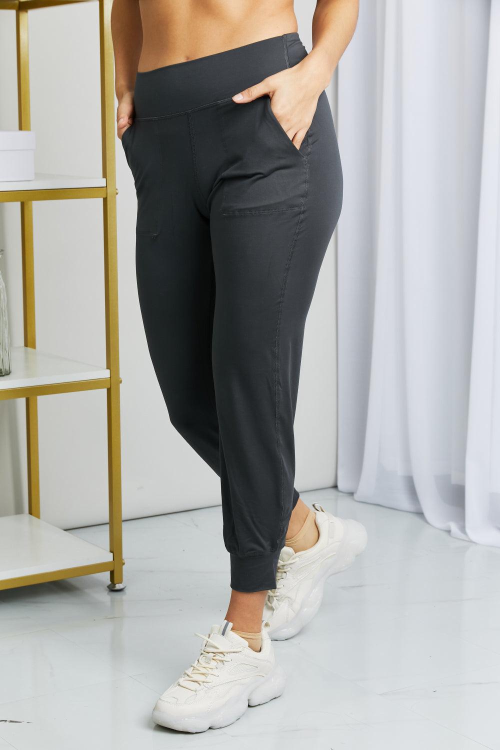 Leggings Depot Full Size Wide Waistband Cropped Joggers - Abundia House