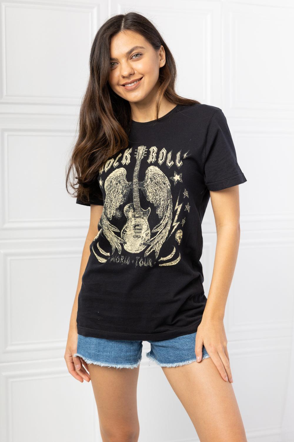 mineB Full Size Rock & Roll Graphic Tee - Abundia House