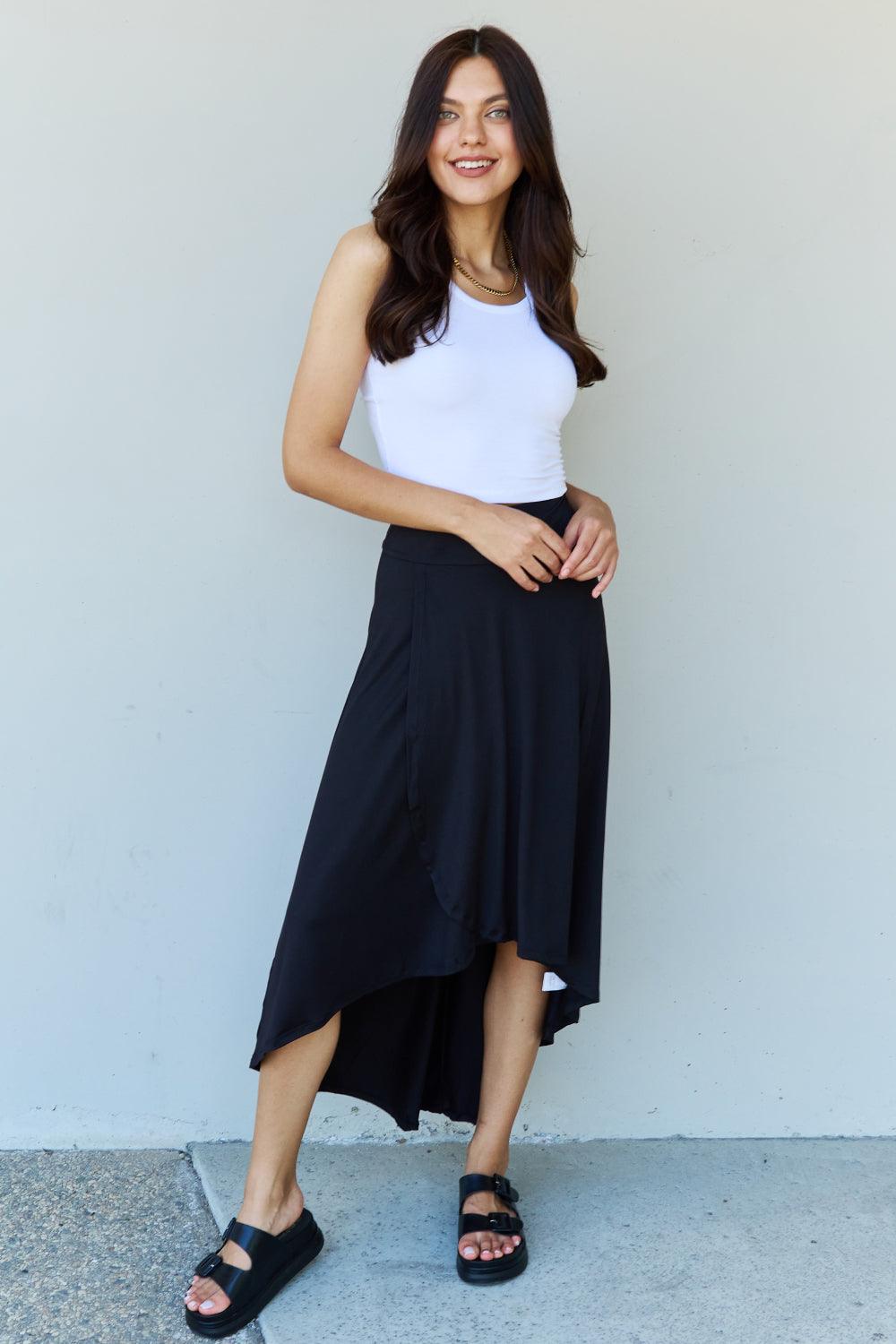 Ninexis First Choice High Waisted Flare Maxi Skirt in Black - Abundia House