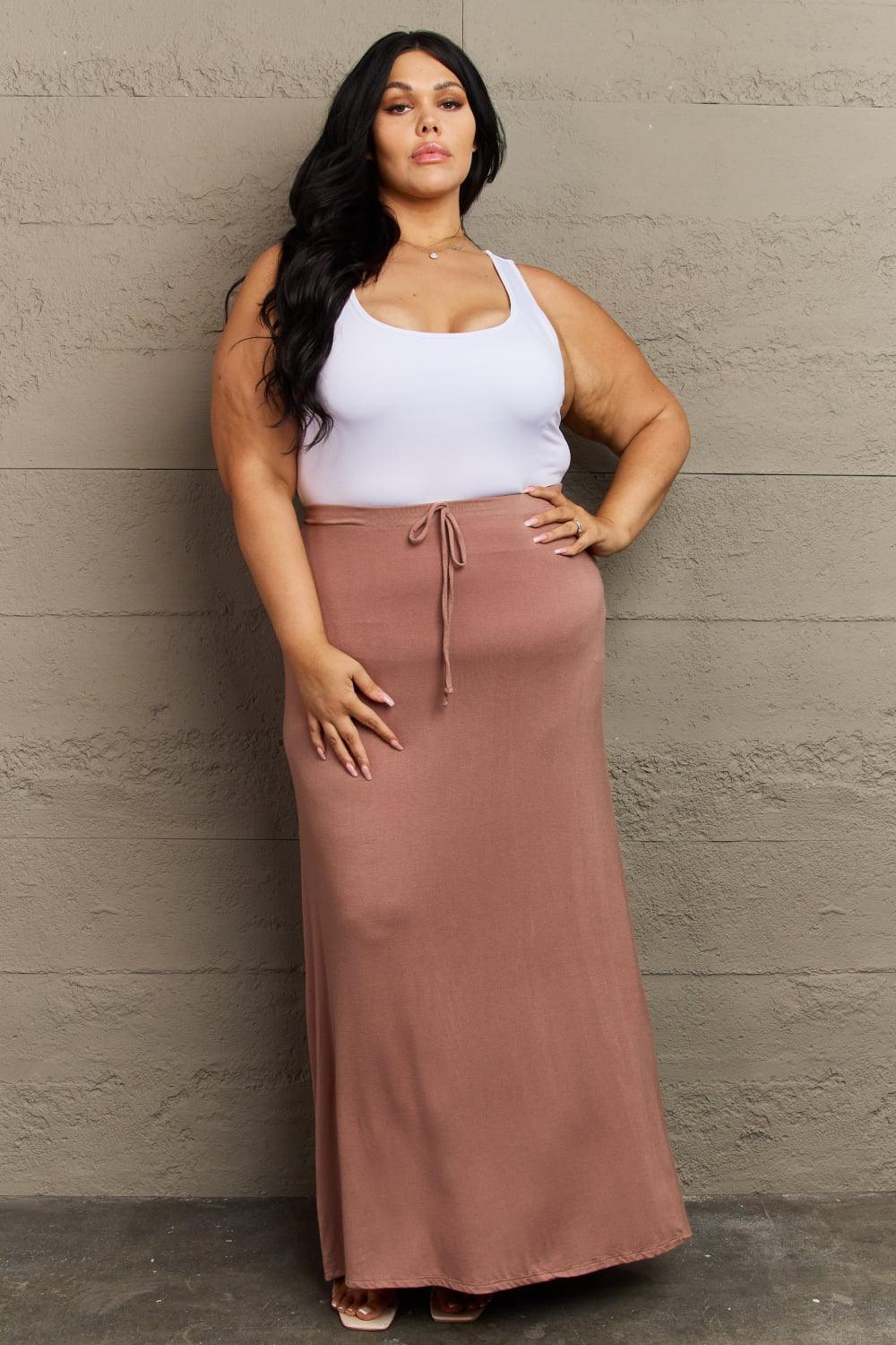 Culture Code For The Day Full Size Flare Maxi Skirt in Chocolate - Abundia House