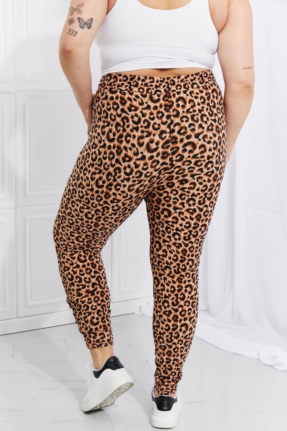 Leggings Depot Full Size Spotted Downtown Leopard Print Joggers - Abundia House