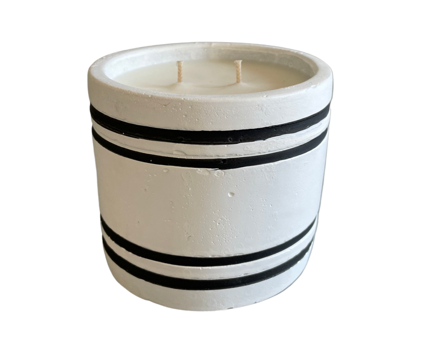 Luxury Small Striped Stone Designer Candle - Citrus Tree