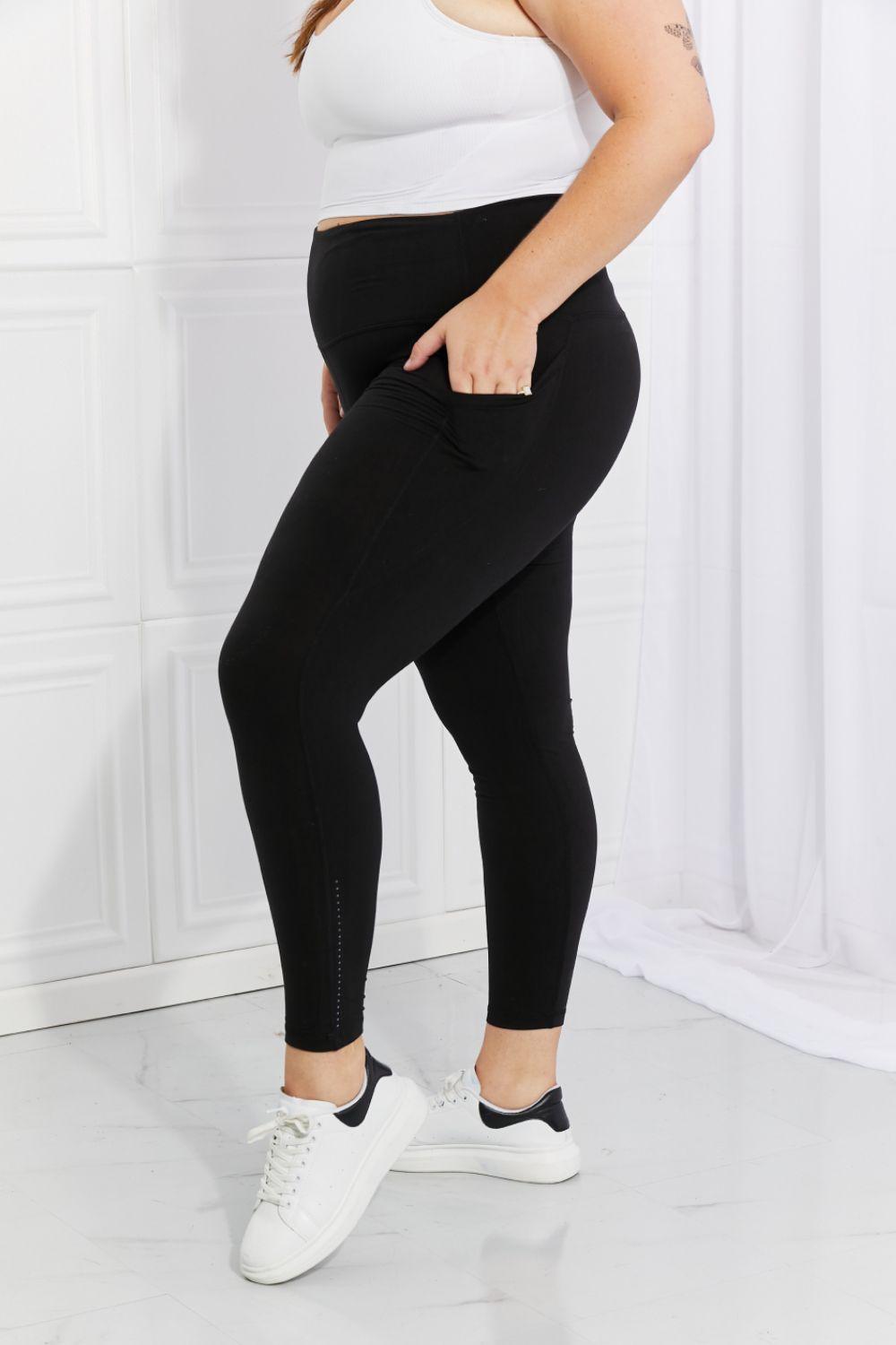 Leggings Depot Full Size Strengthen and Lengthen Reflective Dot Active Leggings - Abundia House