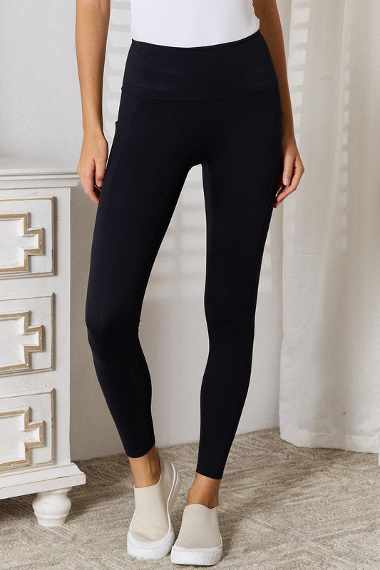 Basic Bae Wide Waistband Sports Leggings - Abundia House