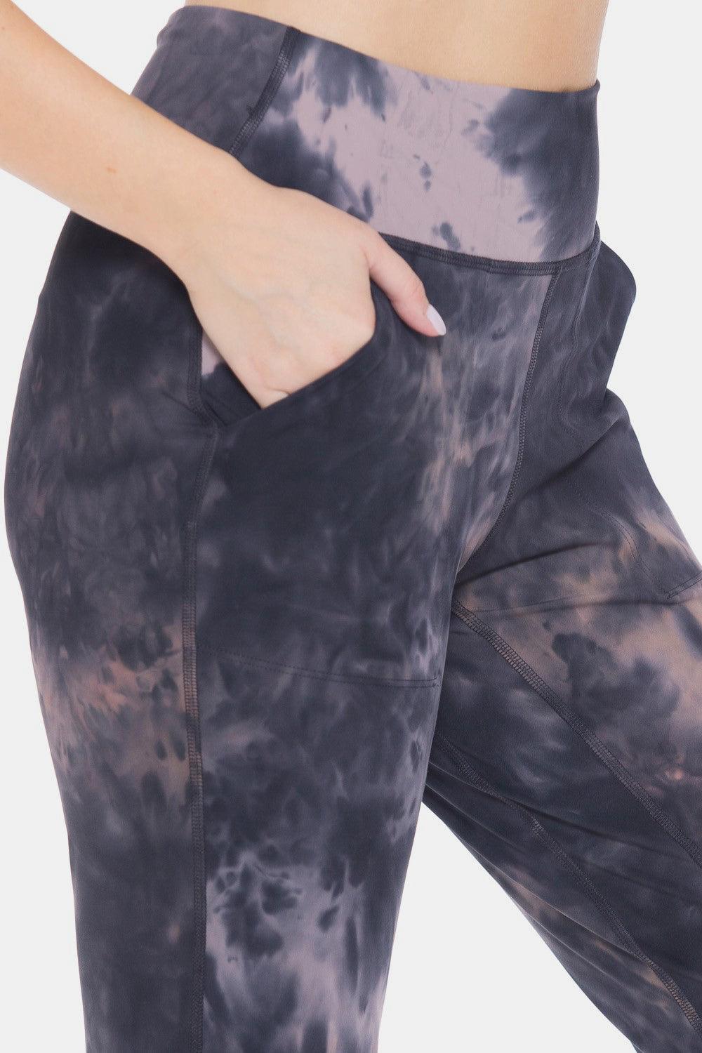 Leggings Depot Tie-Dye High Waist Cropped Leggings - Abundia House