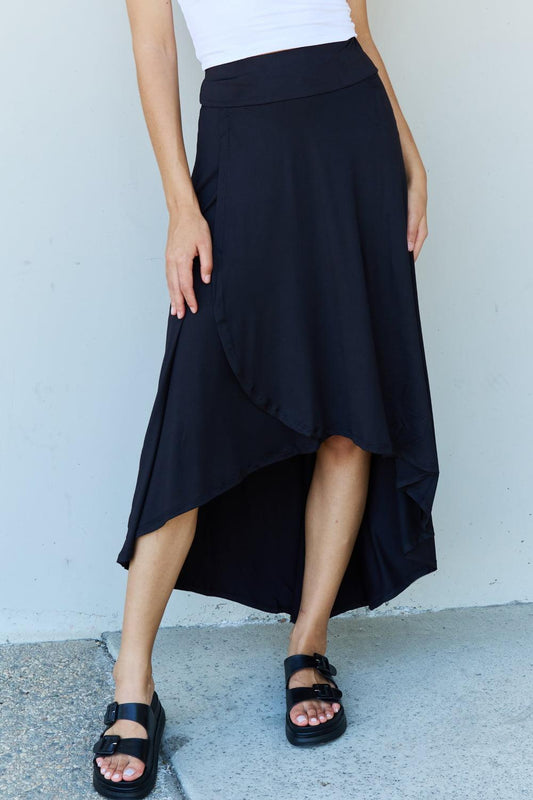 Ninexis First Choice High Waisted Flare Maxi Skirt in Black - Abundia House