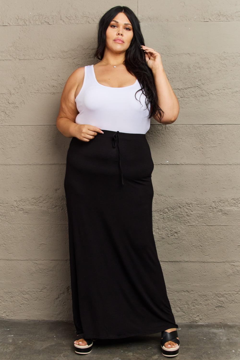 Culture Code For The Day Full Size Flare Maxi Skirt in Black - Abundia House