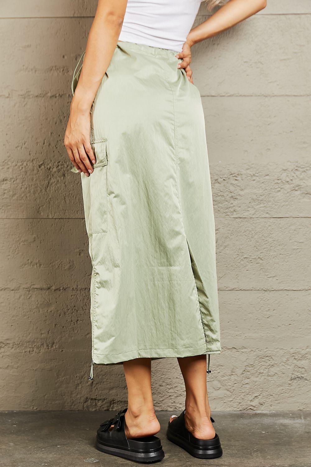 HYFVE Just In Time High Waisted Cargo Midi Skirt - Abundia House