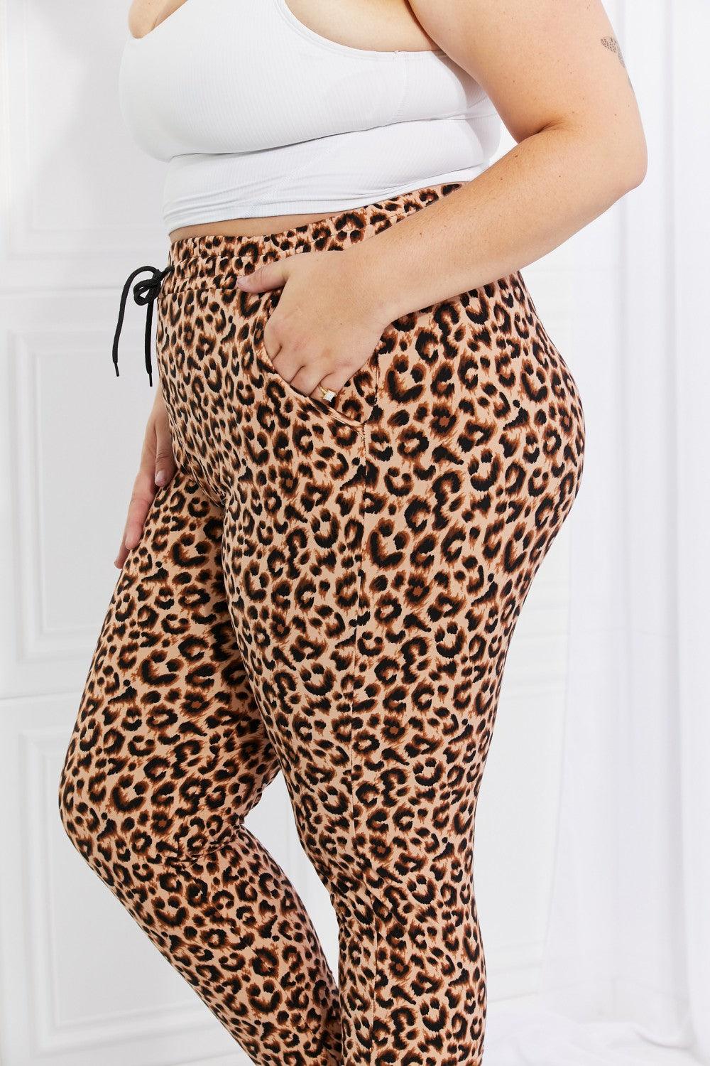 Leggings Depot Full Size Spotted Downtown Leopard Print Joggers - Abundia House