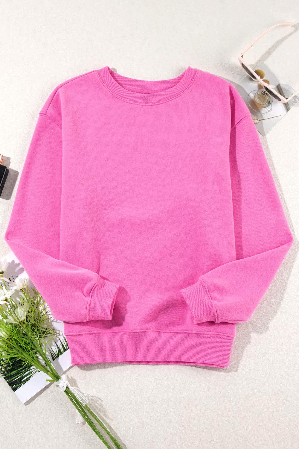 Round Neck Long Sleeve Sweatshirt - Abundia House