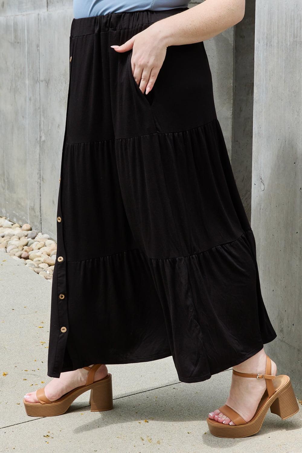 Heimish So Easy Full Size Solid Maxi Skirt - Abundia House