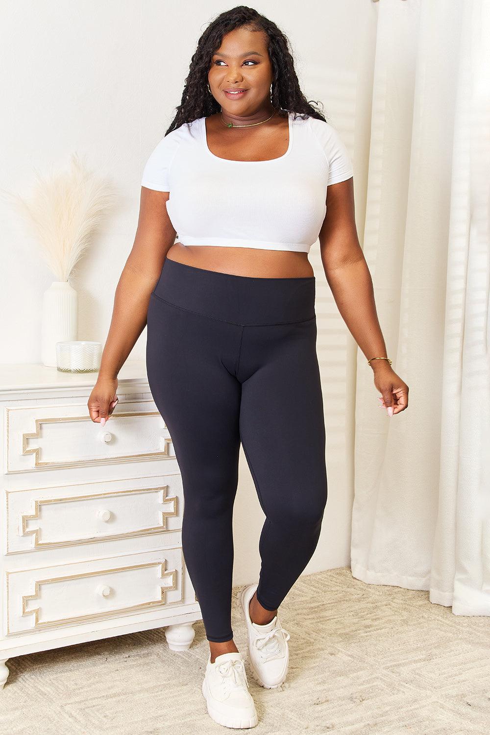 Double Take Wide Waistband Sports Leggings - Abundia House