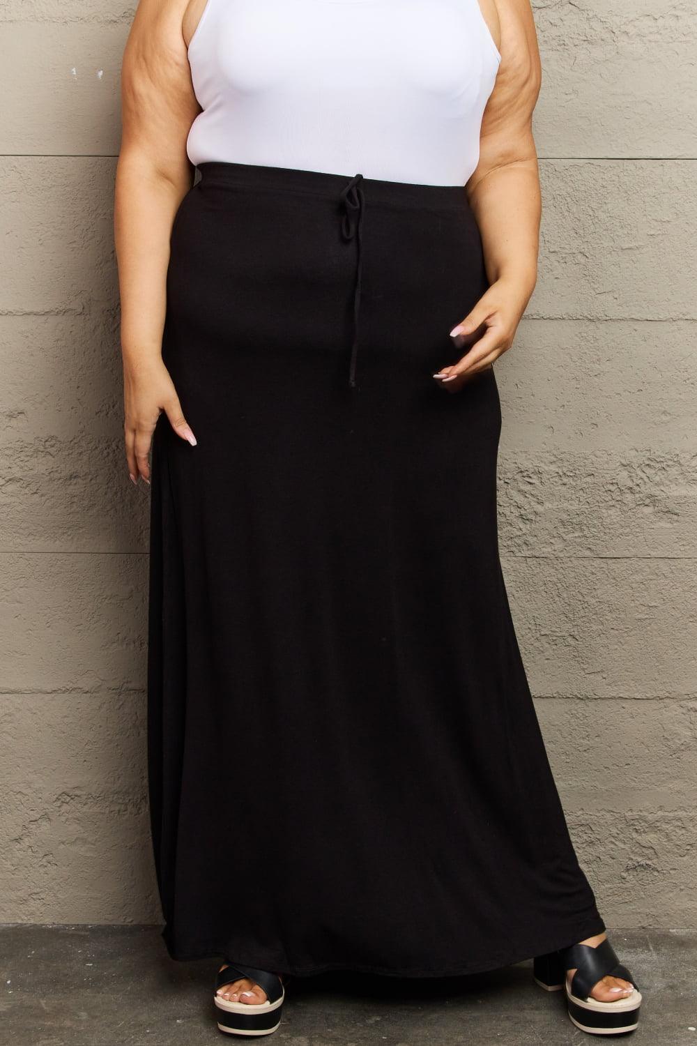 Culture Code For The Day Full Size Flare Maxi Skirt in Black - Abundia House