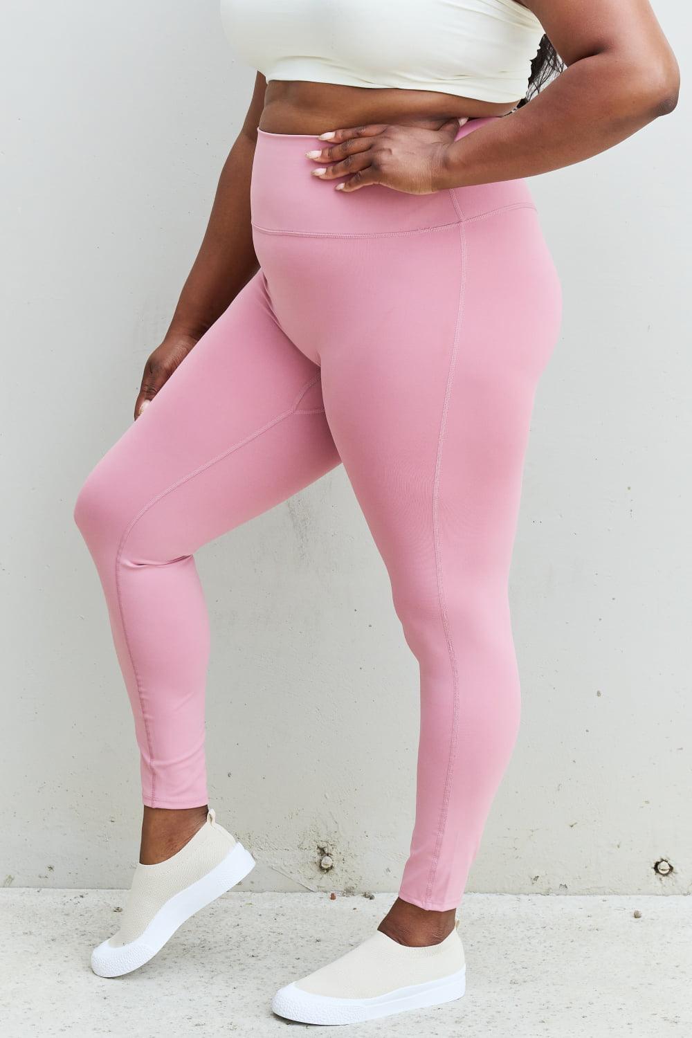 Zenana Fit For You Full Size High Waist Active Leggings in Light Rose - Abundia House