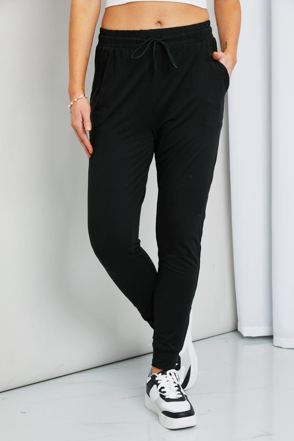 Leggings Depot Drawstring Waist Joggers - Abundia House